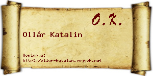 Ollár Katalin névjegykártya
